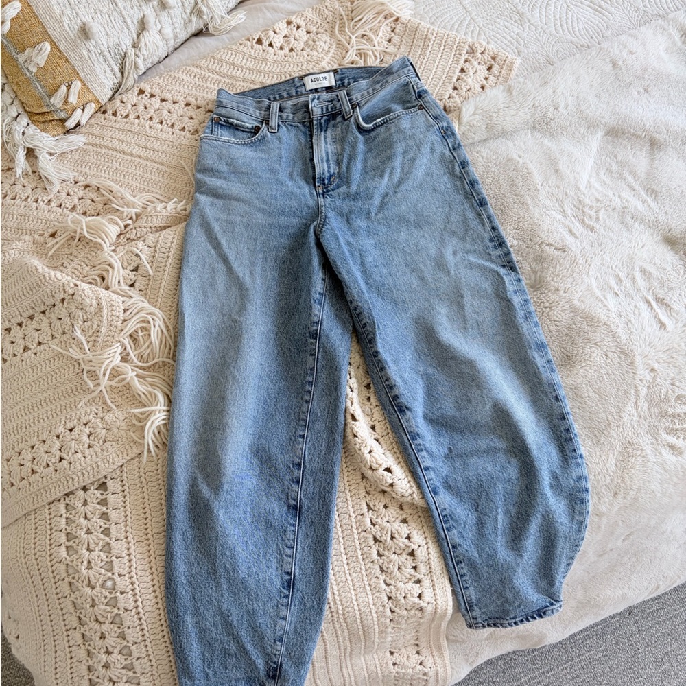 Agolde Light Blue Boyfriend Barrel  Jeans
